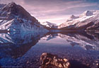 View toward Bow Glacier from Bow Lake, near Num-Ti-Jah Lodge, Banff National Park.