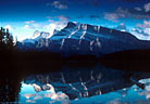 Early morning reflection of Mount Rundle in Two Jacks Lake, Banff National Park.